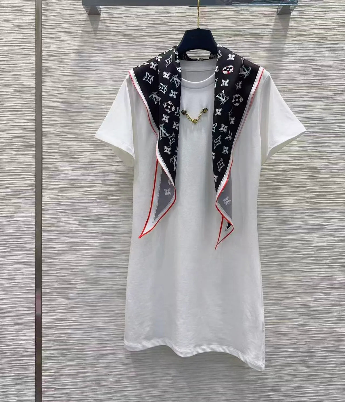 Scarf Print Cotton Dress