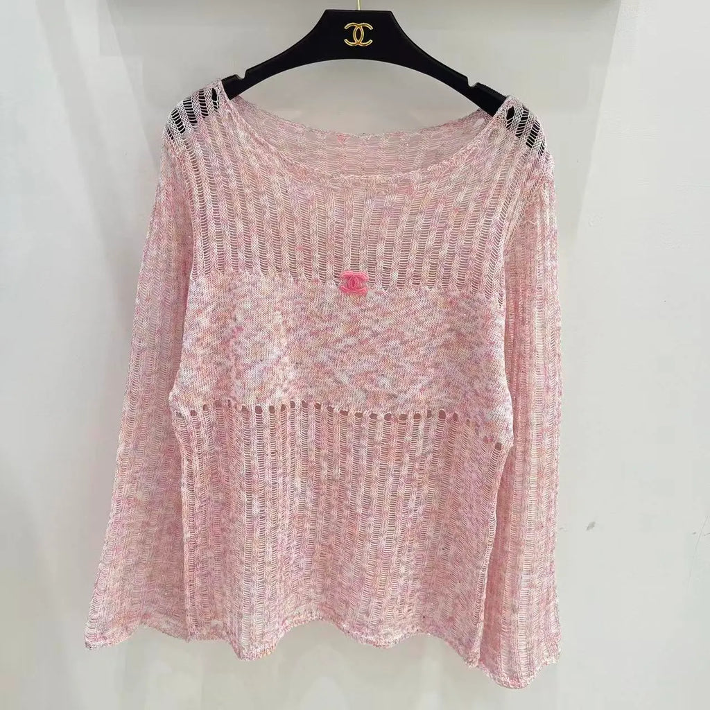 Vertical Mesh Knit Top