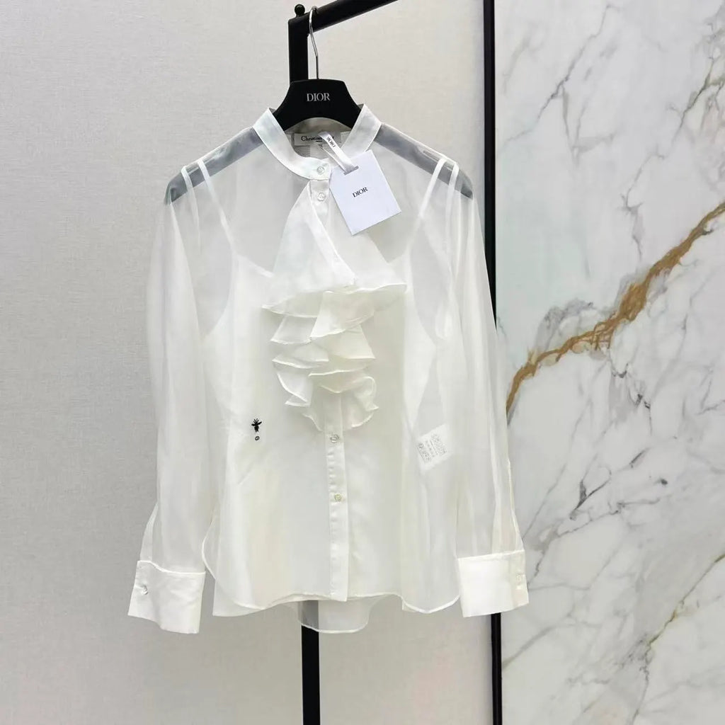 Ruffled Collar Two-Piece Shirt