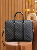 Classic Checkered Briefcase