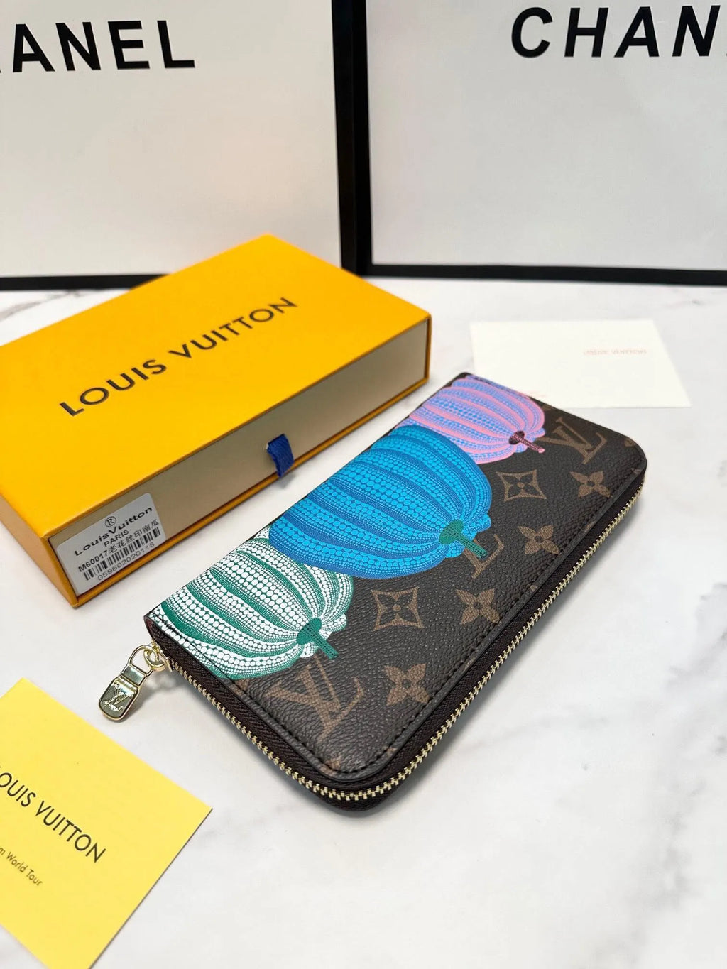 Pumpkin Pattern Zip-Around Long Wallet