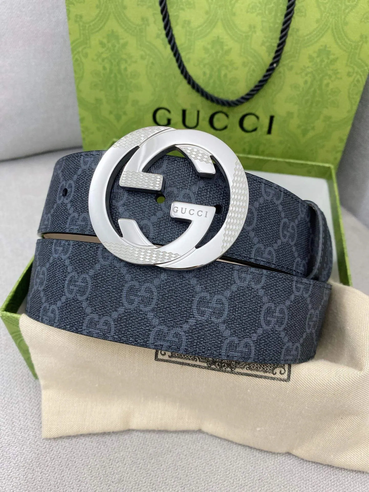 Retro All-Over Print Leather Belt