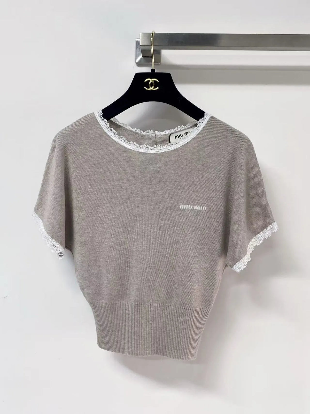 Minimalist Lace Trim Top