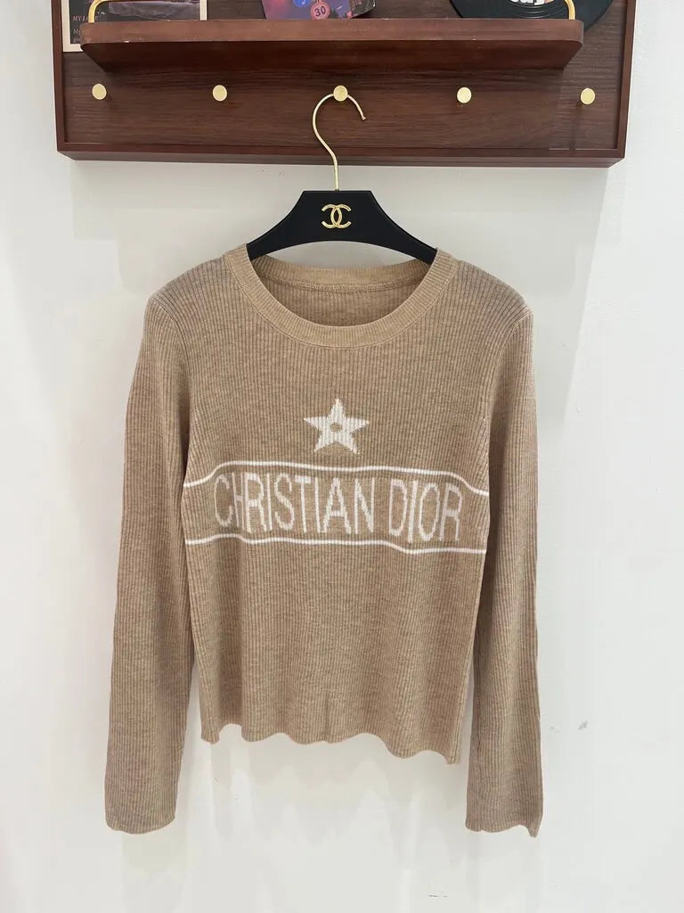 Contrast Thin Ribbed Long Sleeve