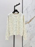 Round Neck Dotted Sweater Jacket