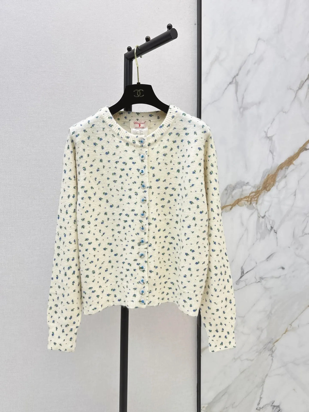 Round Neck Dotted Sweater Jacket