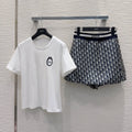 T-Shirt Silk Print Shorts Set