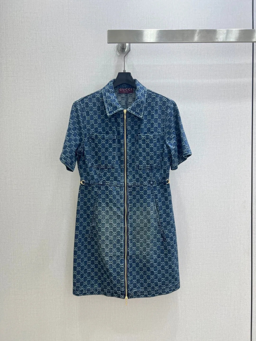 All Print Denim Mini Dress