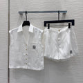 Embroidery Vest Shorts Matching Set