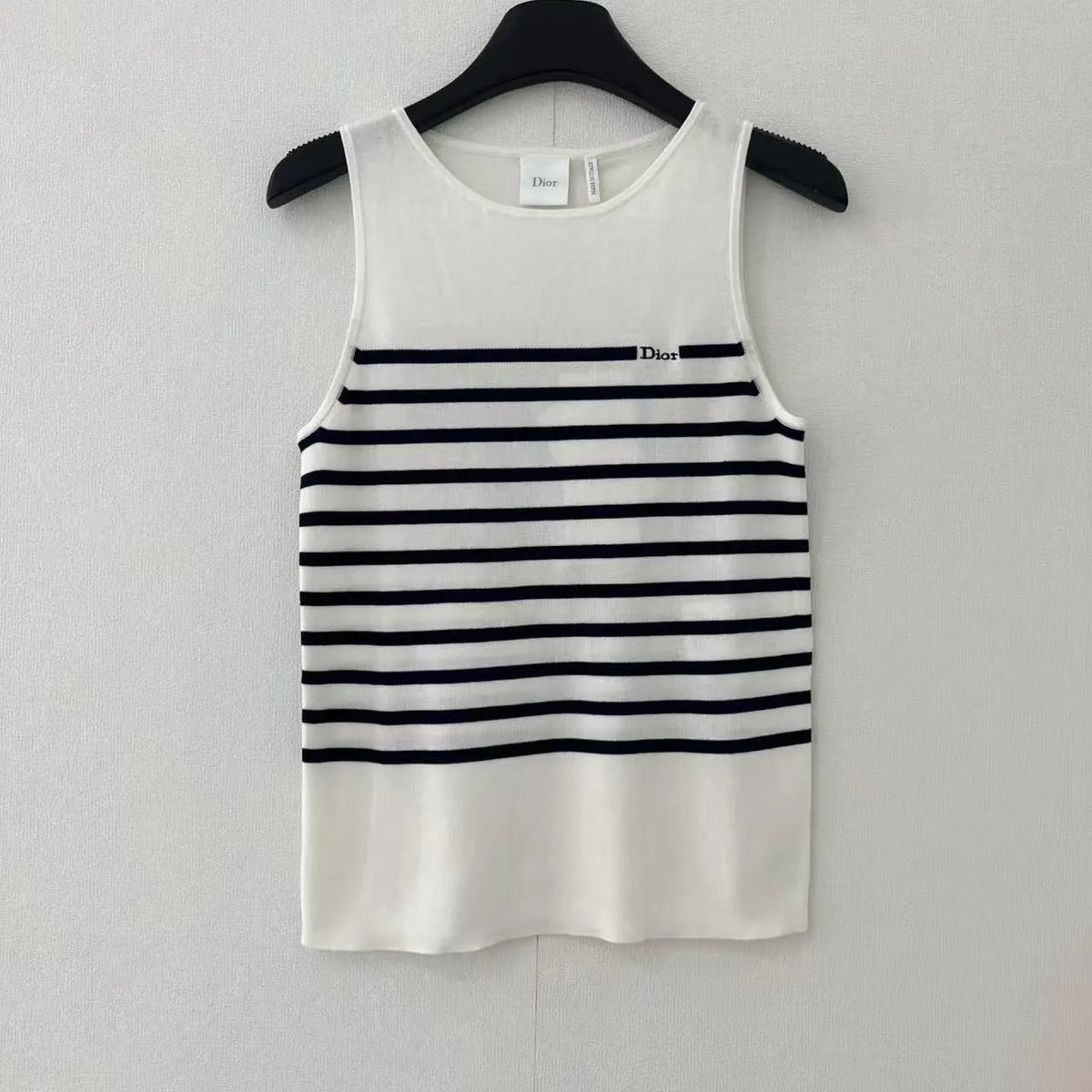 Partial Stripe Round Neck Vest