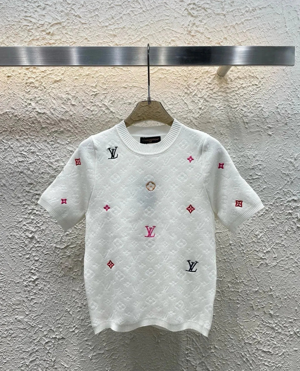 Classic Embroidered Lettering Knitted Top
