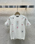 Classic Embroidered Lettering Knitted Top