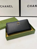 Black Grained Bee-Accent Wallet
