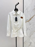 White Belted Collared Shirt