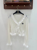 Embroidery Slim Long Sleeve Top