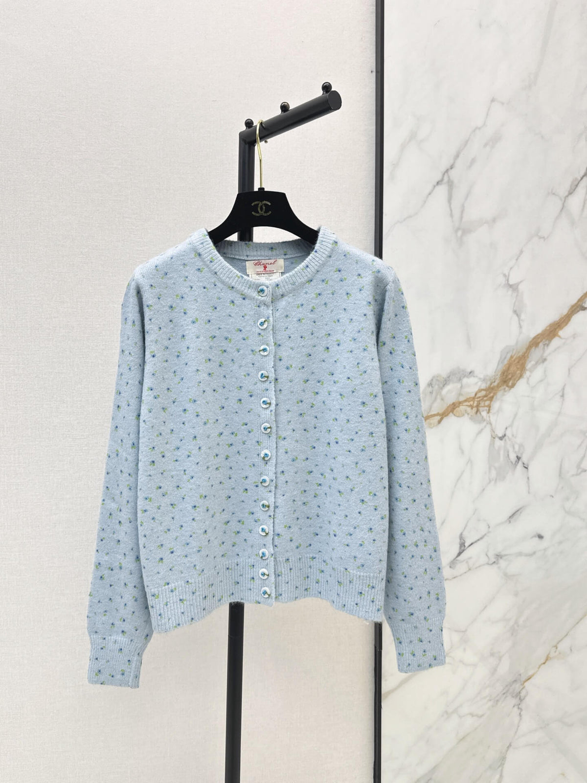 Round Neck Dotted Sweater Jacket