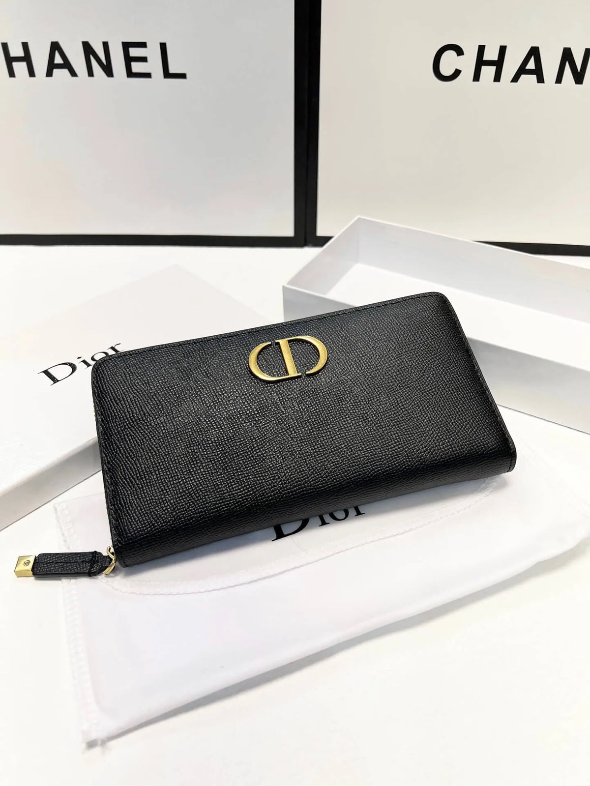 Metal Buckle Long Zip-Around Wallet