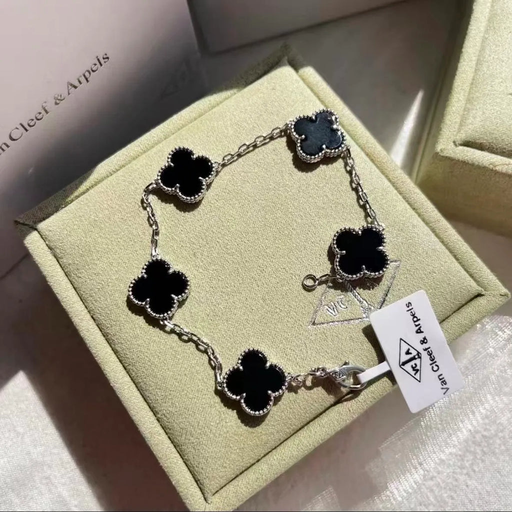 Classic Five-Strand Mother-of-Pearl & Diamond Patch Bracelet