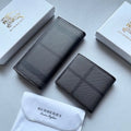 Checkered Leather-Trimmed Wallet