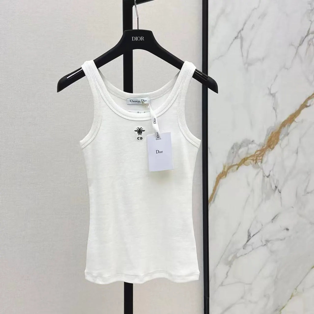 Signature Bee Stitch Cotton Vest