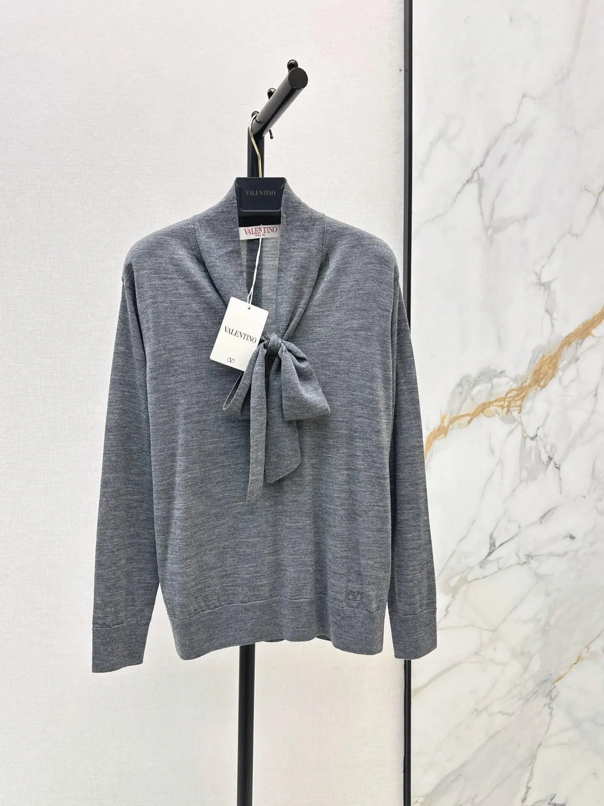 Ribbon Tie Long Sleeve Sweater