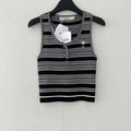 Striped Button Front Tank Top