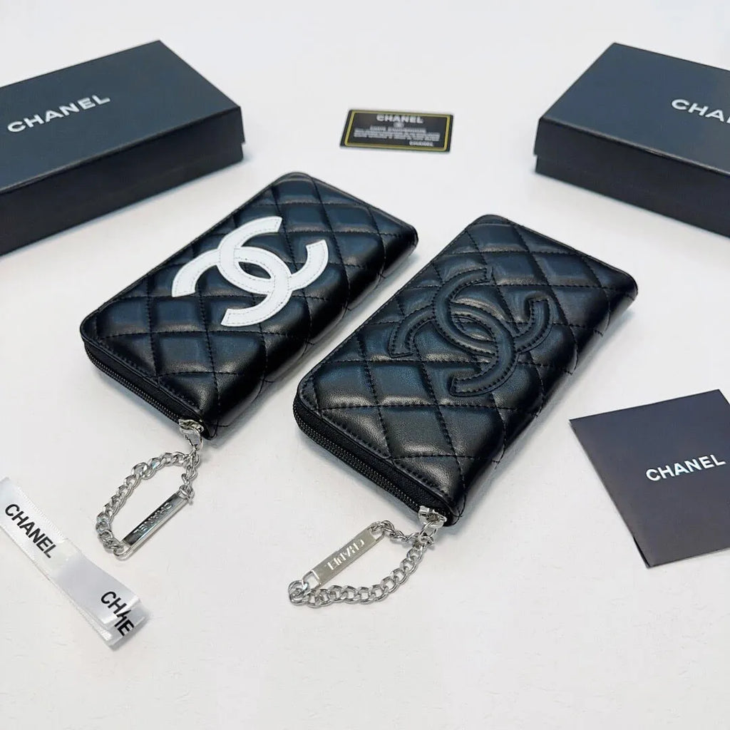 Stitched Zip Long Wallet
