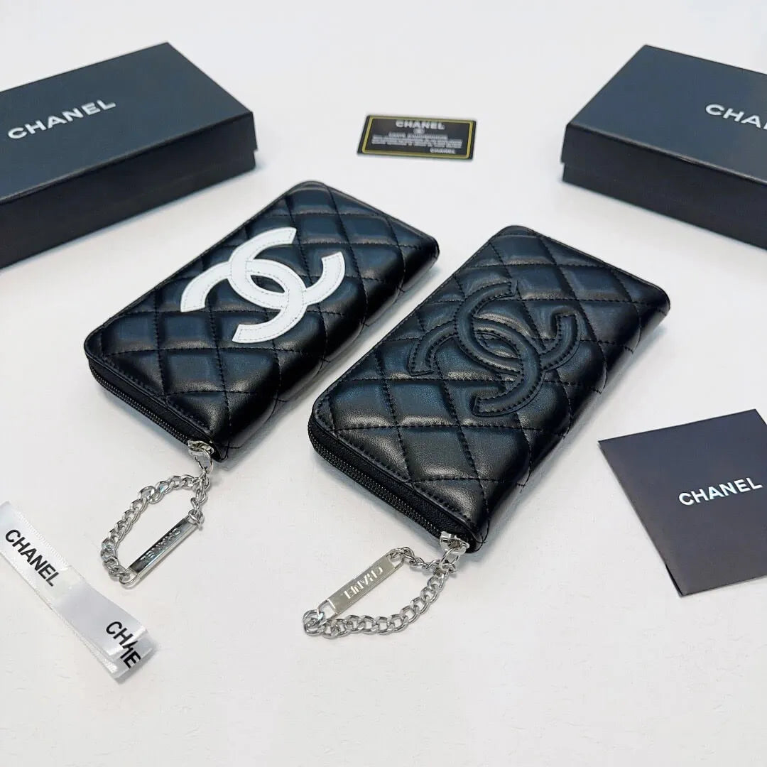 Stitched Zip Long Wallet