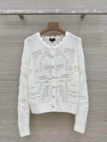 Openwork Jacquard Knit Cardigan