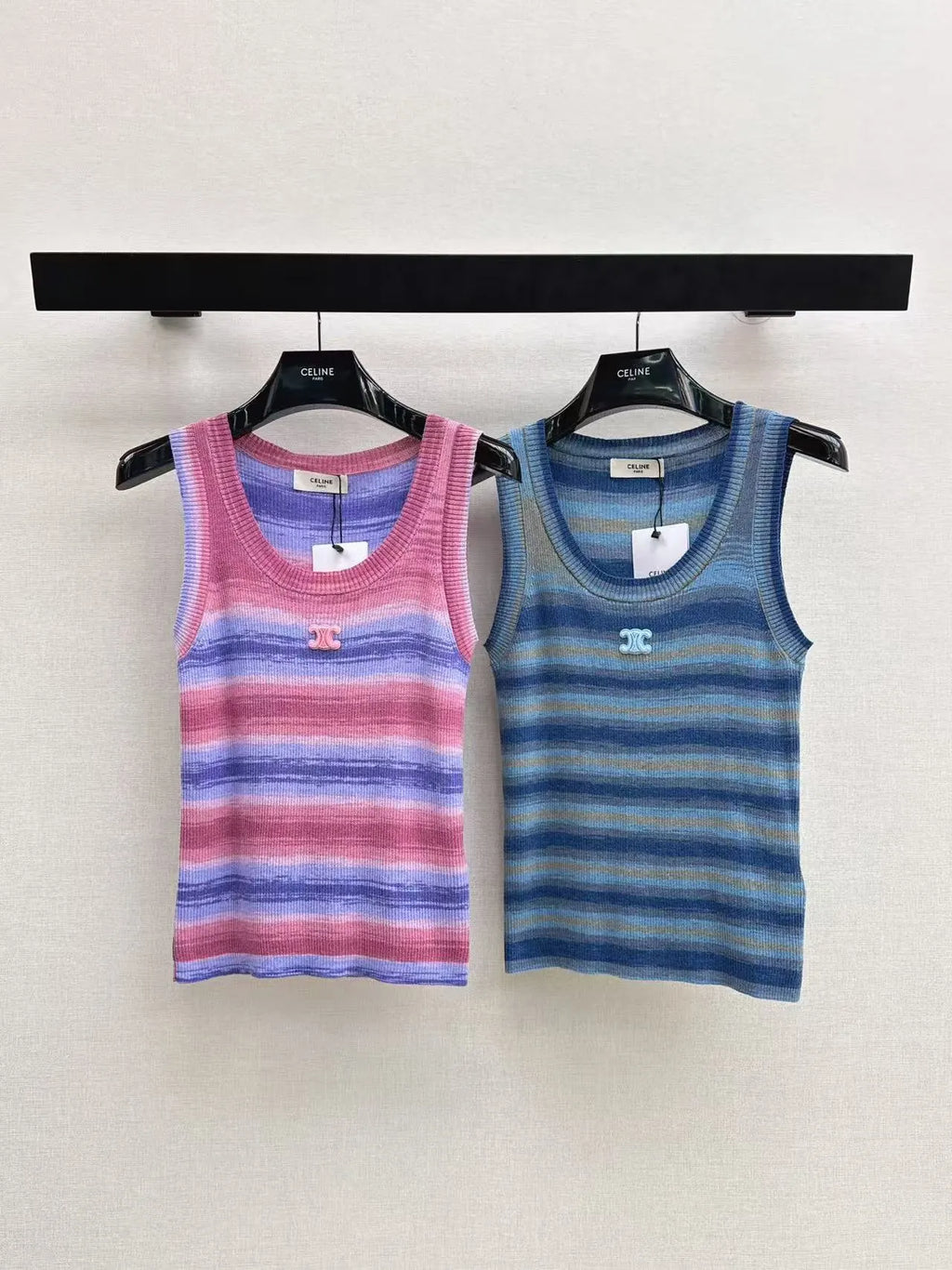 Lyocell Striped Knit Vest