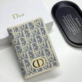 Jacquard Fabric with Leather Card Holder Wallet