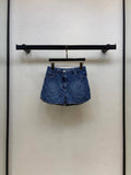 Diamond Stitch Denim Shorts