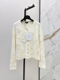 Neck 3D Sequin Knit Cardigan