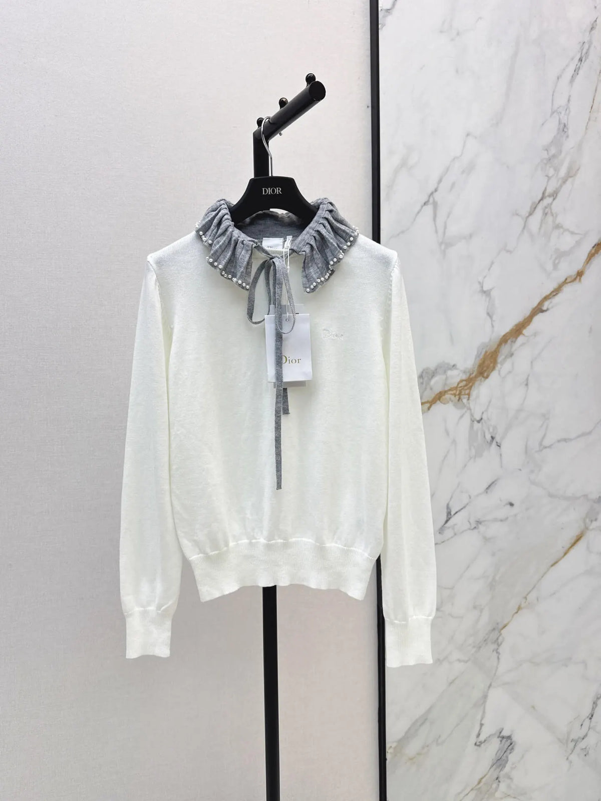 Pearl Ruffle Knit Top
