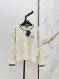 Speckled Cable Knit Crew Cardigan
