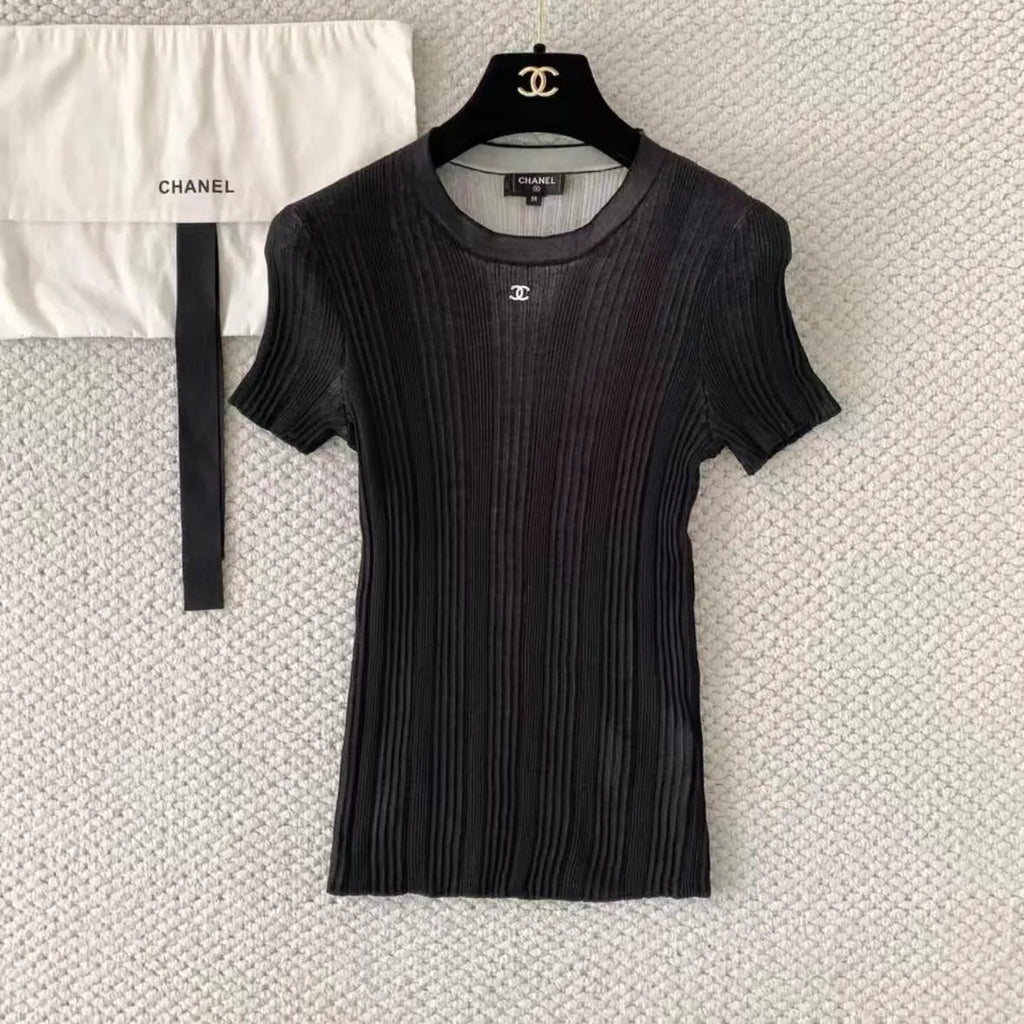 Ribbed Knit Short Sleeve