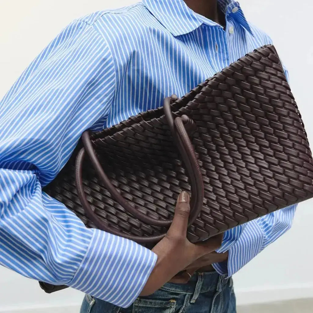 Daria Woven Leather Handbag