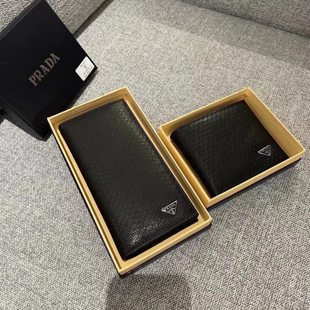 Black Textured Accented Wallet