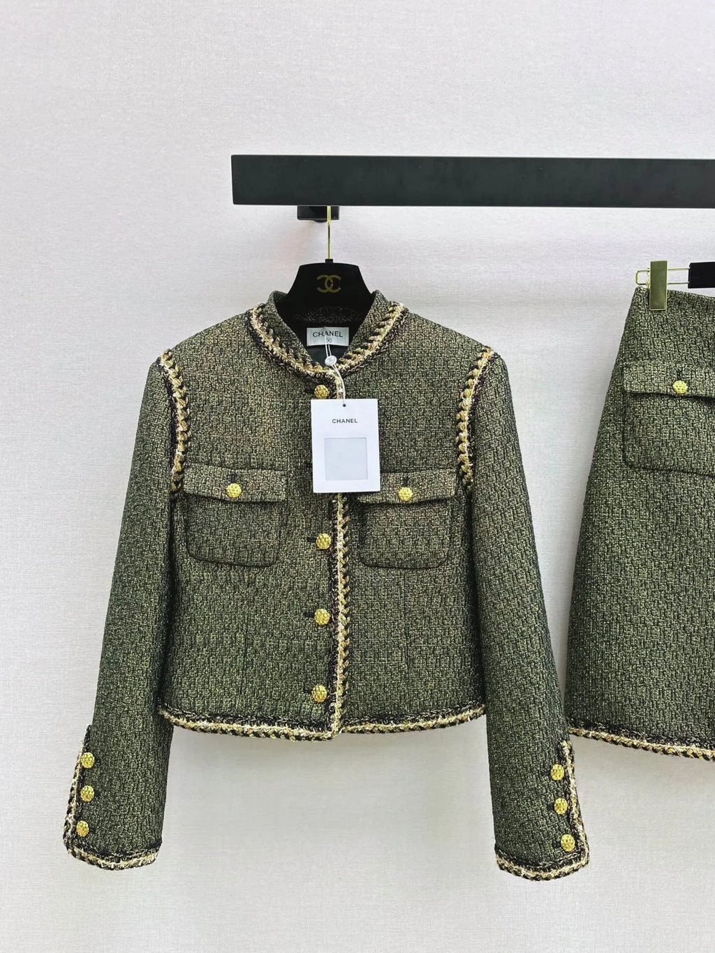 Cropped Tweed Jacket Skirt Co-ord Set