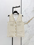 Apricot Textured Tweed Vest