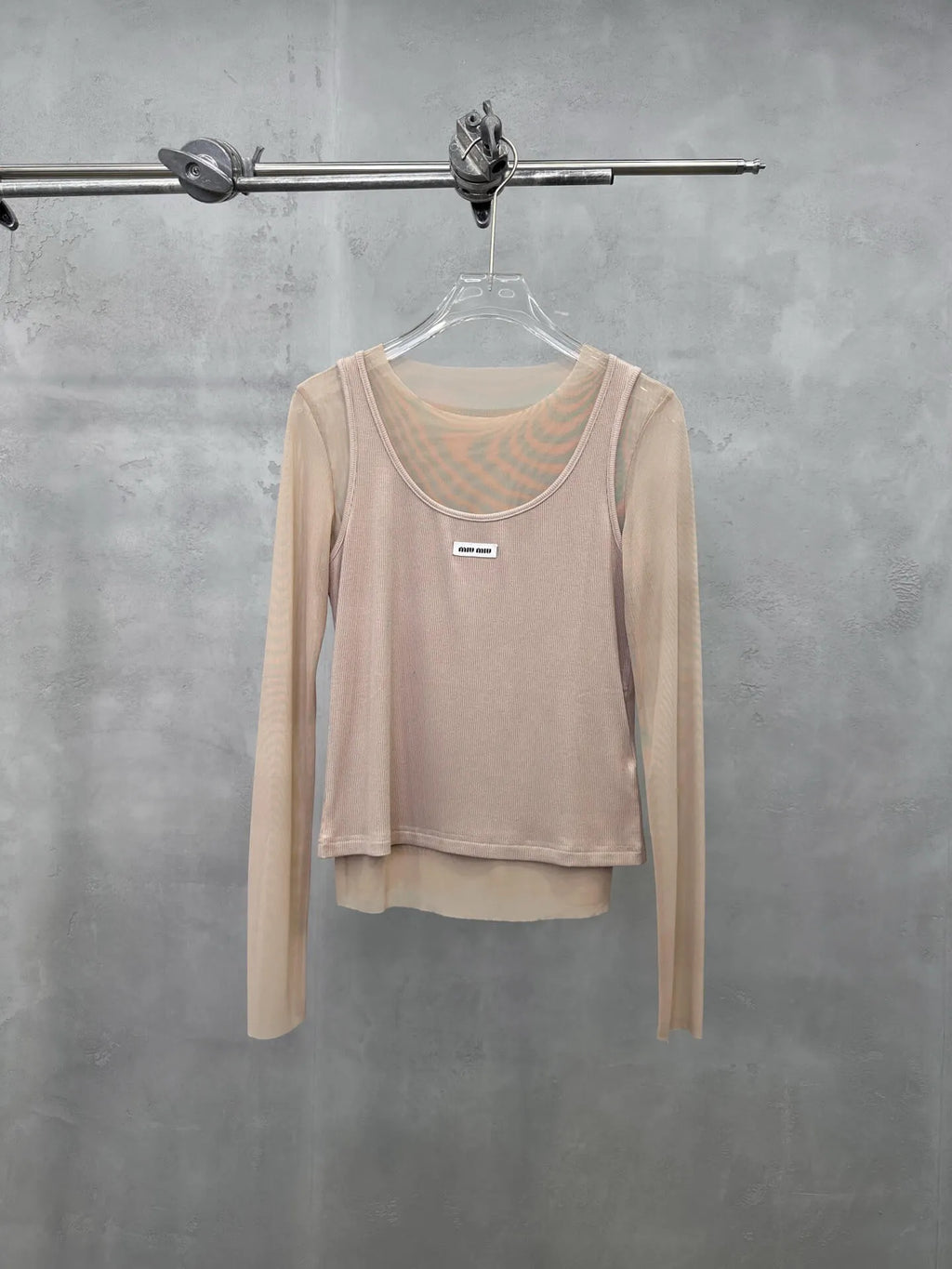 Mesh Sleeve Twin Set Top