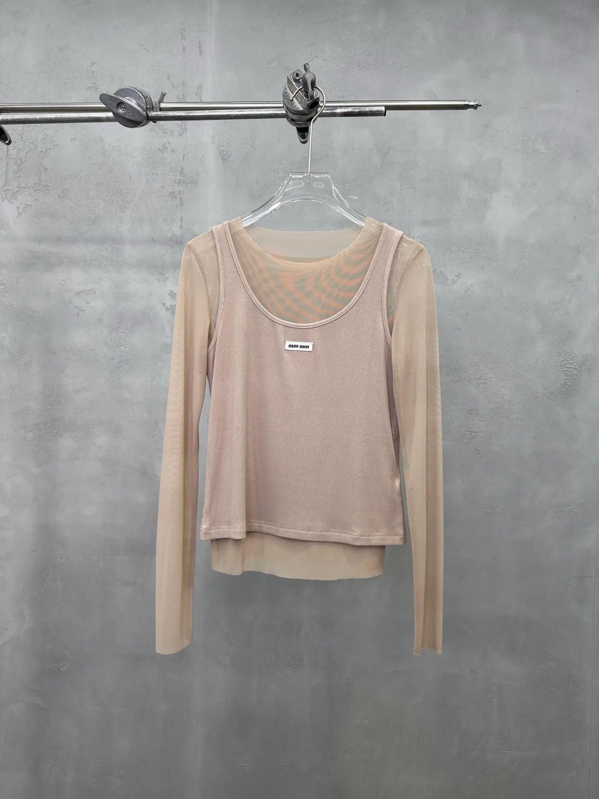 Mesh Sleeve Twin Set Top
