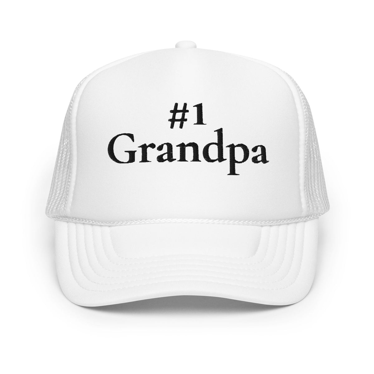 #1 Grandpa Embroidered Foam Trucker Hat Black